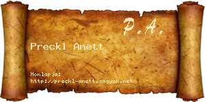 Preckl Anett névjegykártya